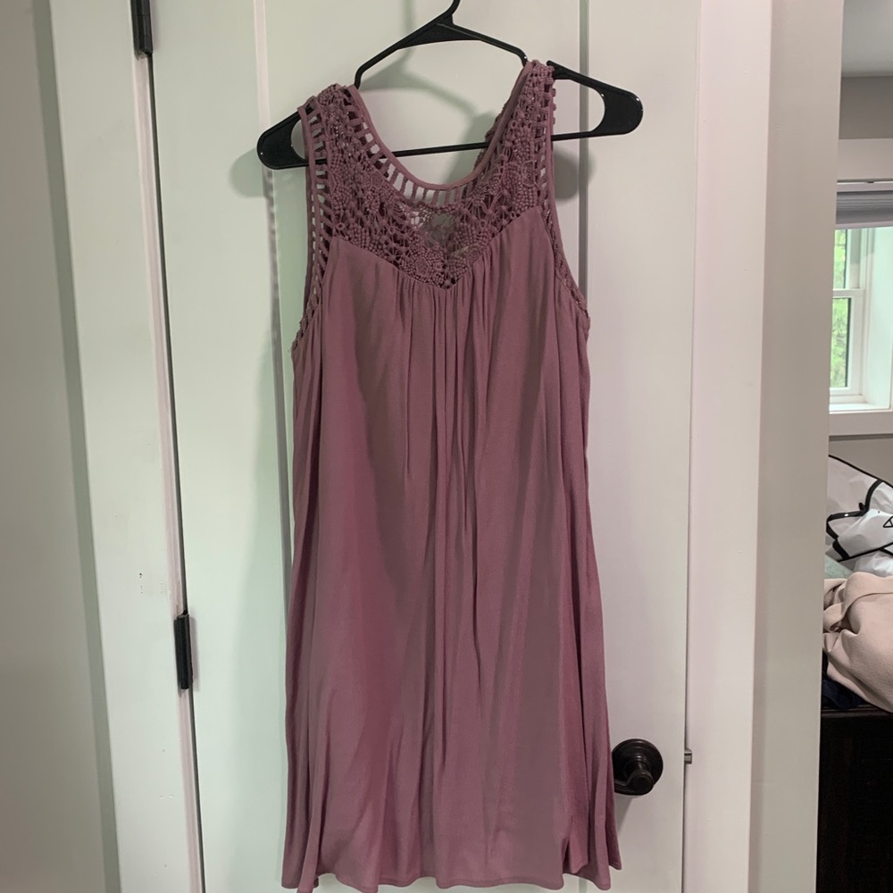 High Neck Crochet Shift Dress